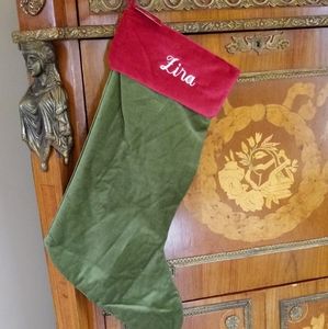 1209 Pottery Barn "Fira" Velvet Stocking